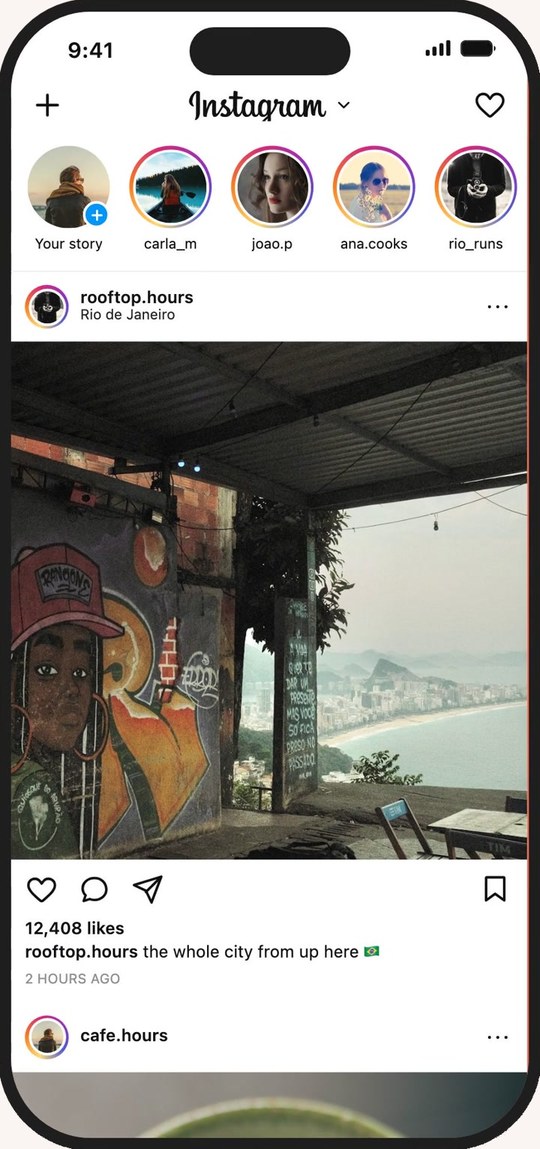 Instagram open on the phone, a moment later.